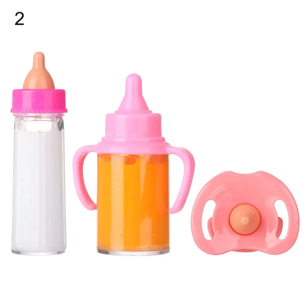 Magic Juice & Milk Bottle Set with Pacifier & Bib – For 18-Inch Reborn Baby Dollsbs Magic Milk Bottles