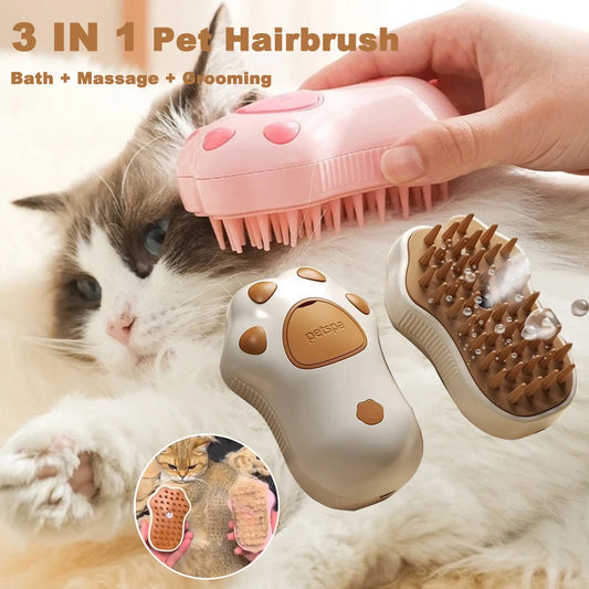 PetSteam Pro – 3-in-1 Grooming & Massage Brush