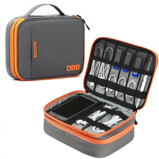 Portable Electronic Accessories Travel Case – Cable Organizer Bag for iPad, Chargers, USB Drives & Gadgets
