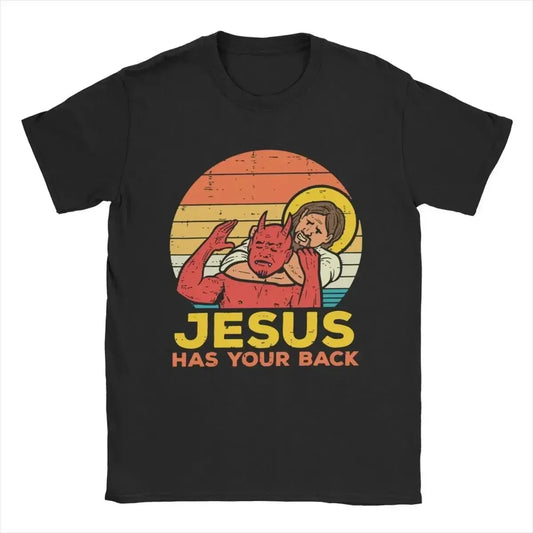 "Faith & Fight: Jesus Has Your Back Retro Tee"
