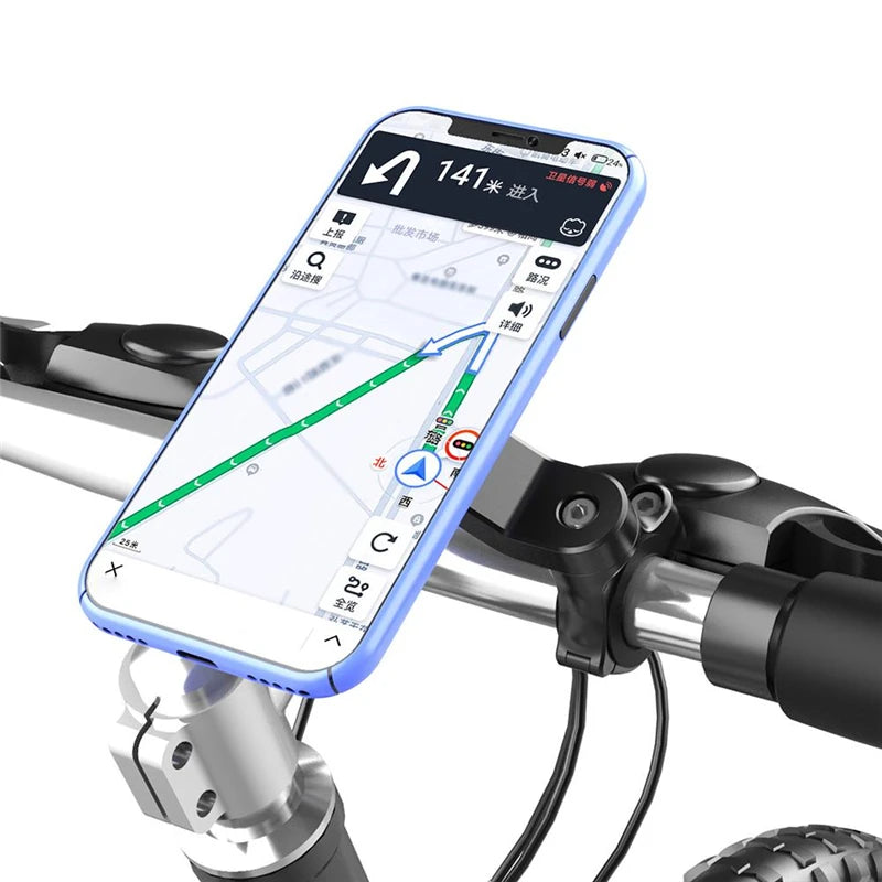 Adjustable Motorcycle & Bicycle Phone Holder – 360° Rotatable Handlebar Mount