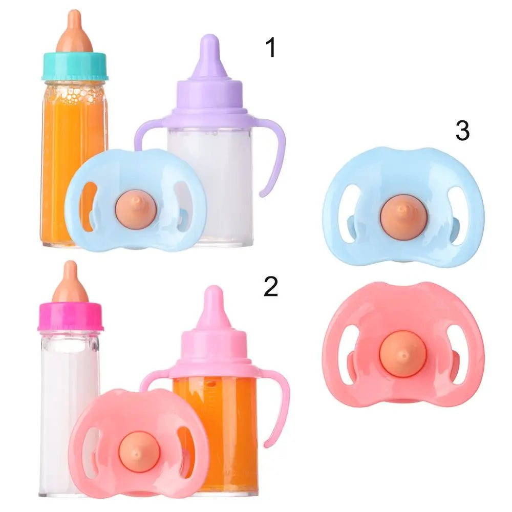 Magic Juice & Milk Bottle Set with Pacifier & Bib – For 18-Inch Reborn Baby Dollsbs Magic Milk Bottles