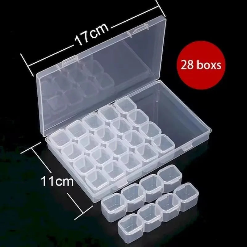 28 Grids Diy Diamond Painting Storage Classification Box Craft Embroidery Accessory Organizer Rhinestones Container Organizer