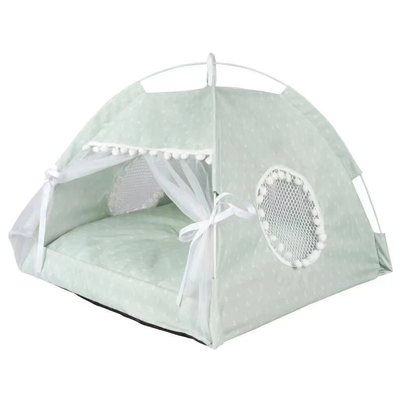Floral Pet Tent Bed – Foldable Indoor/Outdoor House for Cats, Small Dogs & Rabbitsn Bed Kennel For Small Pets