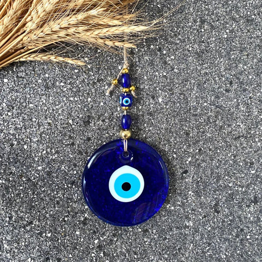 Evil Eye Wall Decor Glass Window Hanging Evil Eye Home Decoration Blue Evil Eye Bead Greek Wall Art Bohemian Decor Nazar Boncuk