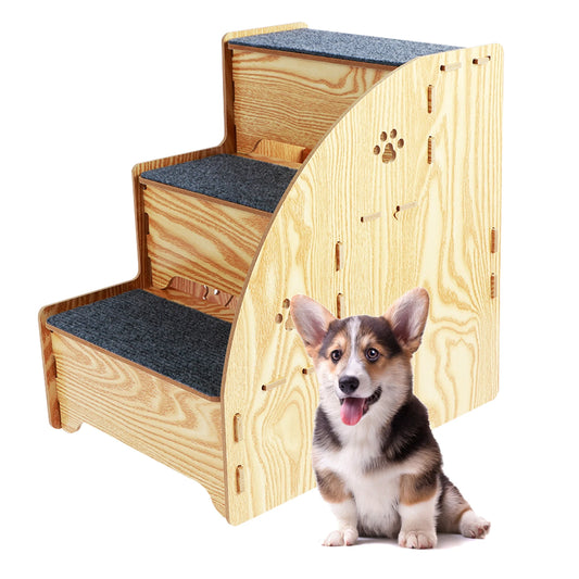 🐾 PawRise™ 3-Tier Pet Stairs – Soft, Safe & Stylish Steps for Small Dogs and Cats