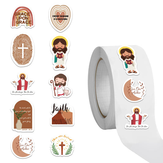 Jesus Sticker Vault – 500PCS Waterproof Faith-Based Decals for Every Surface”