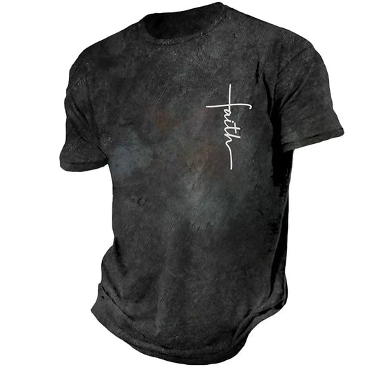 "3D Faith Tee for Men – Jesus Cross Summer Edition"