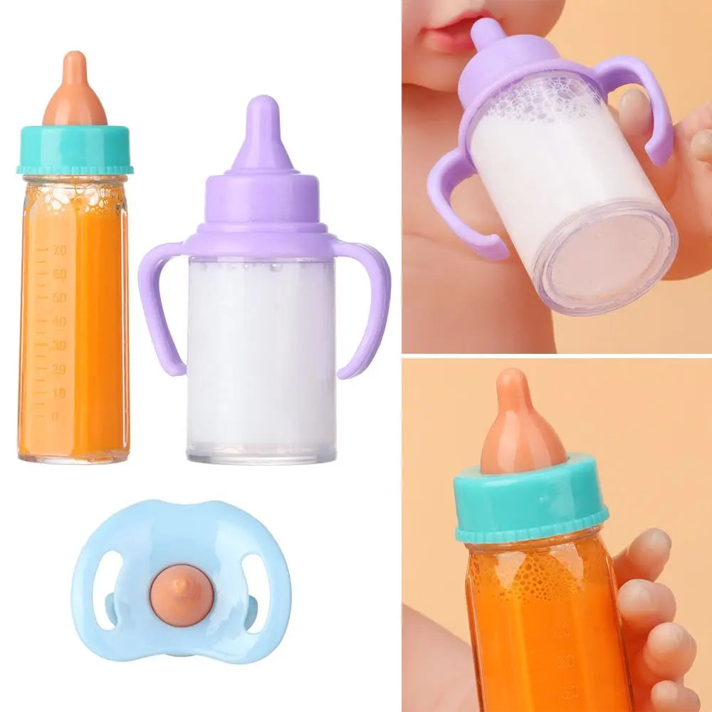 Magic Juice & Milk Bottle Set with Pacifier & Bib – For 18-Inch Reborn Baby Dollsbs Magic Milk Bottles