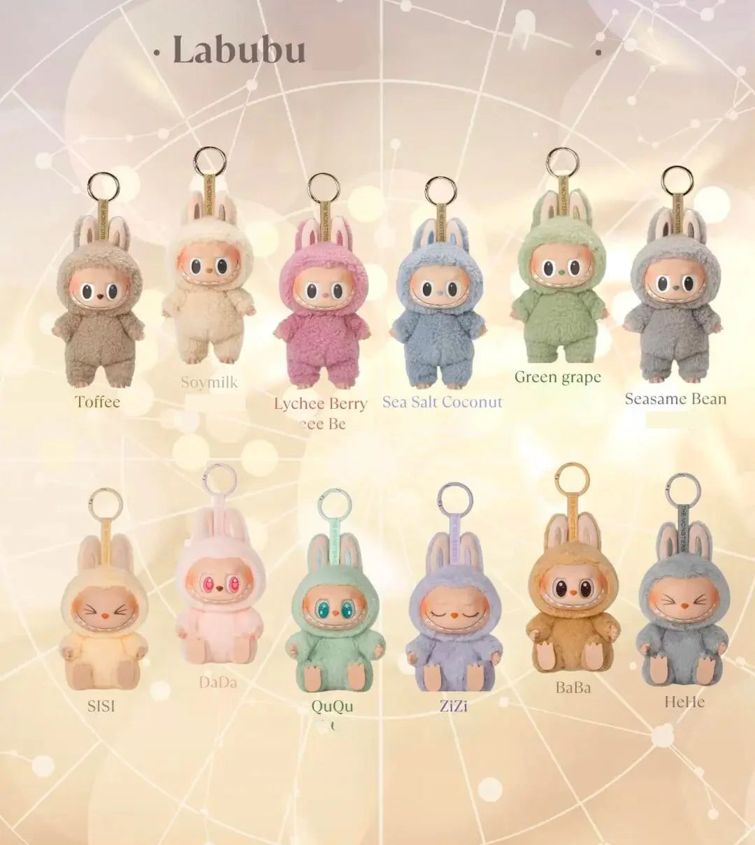 Labubu The Monsters – Sit-Down Party Series (1st & 2nd Gen) | 17cm Vinyl Keychain Pendant Plush Doll