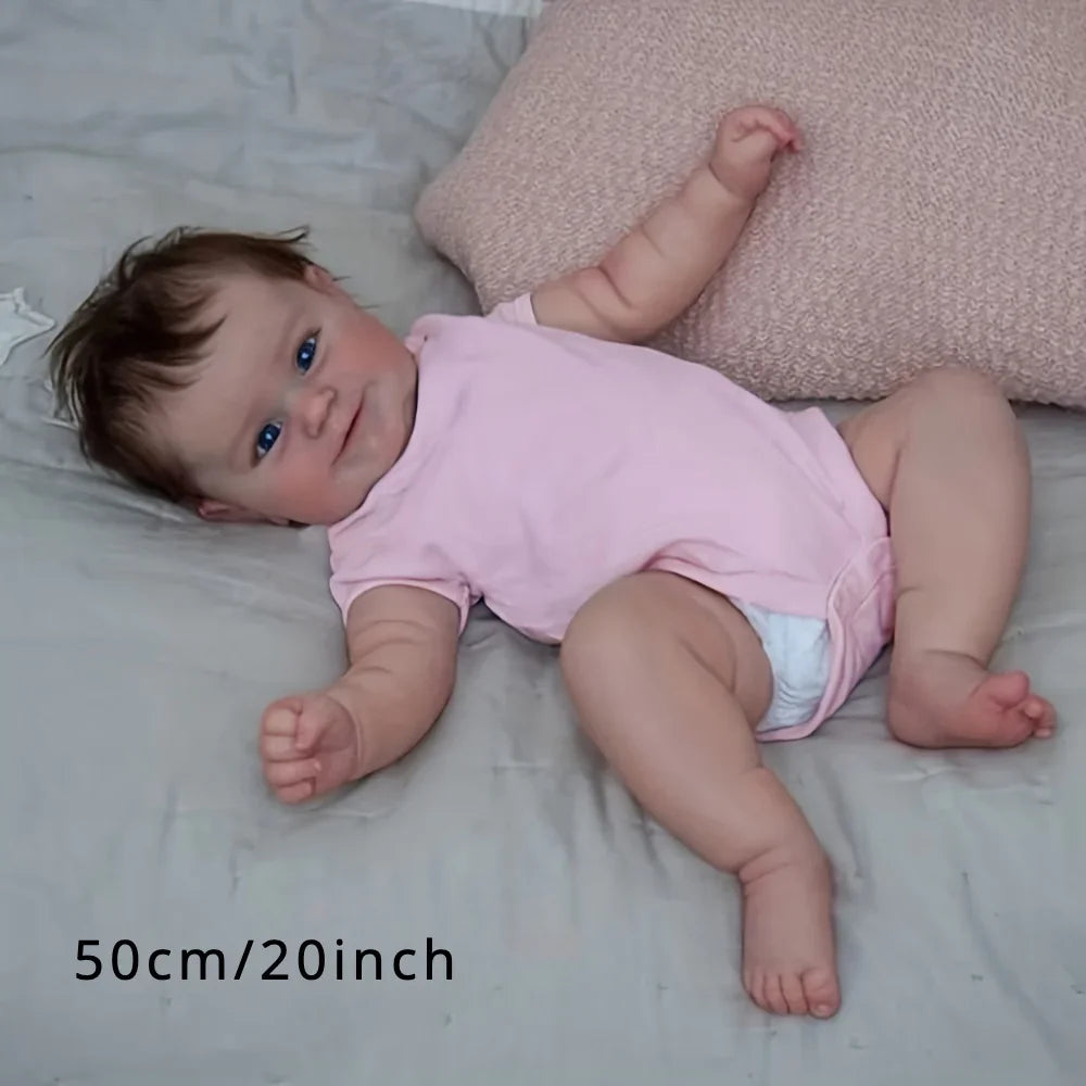 Lifelike 50cm (20-inch) Reborn Baby Doll – Full Body Soft Silicone, Realistic Newborn Baby Doll, Lovely Dress-Up Toy, Perfect Birthday Gift for Children