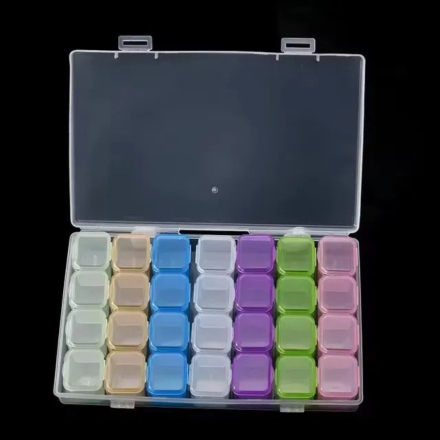 28 Grids Diy Diamond Painting Storage Classification Box Craft Embroidery Accessory Organizer Rhinestones Container Organizer