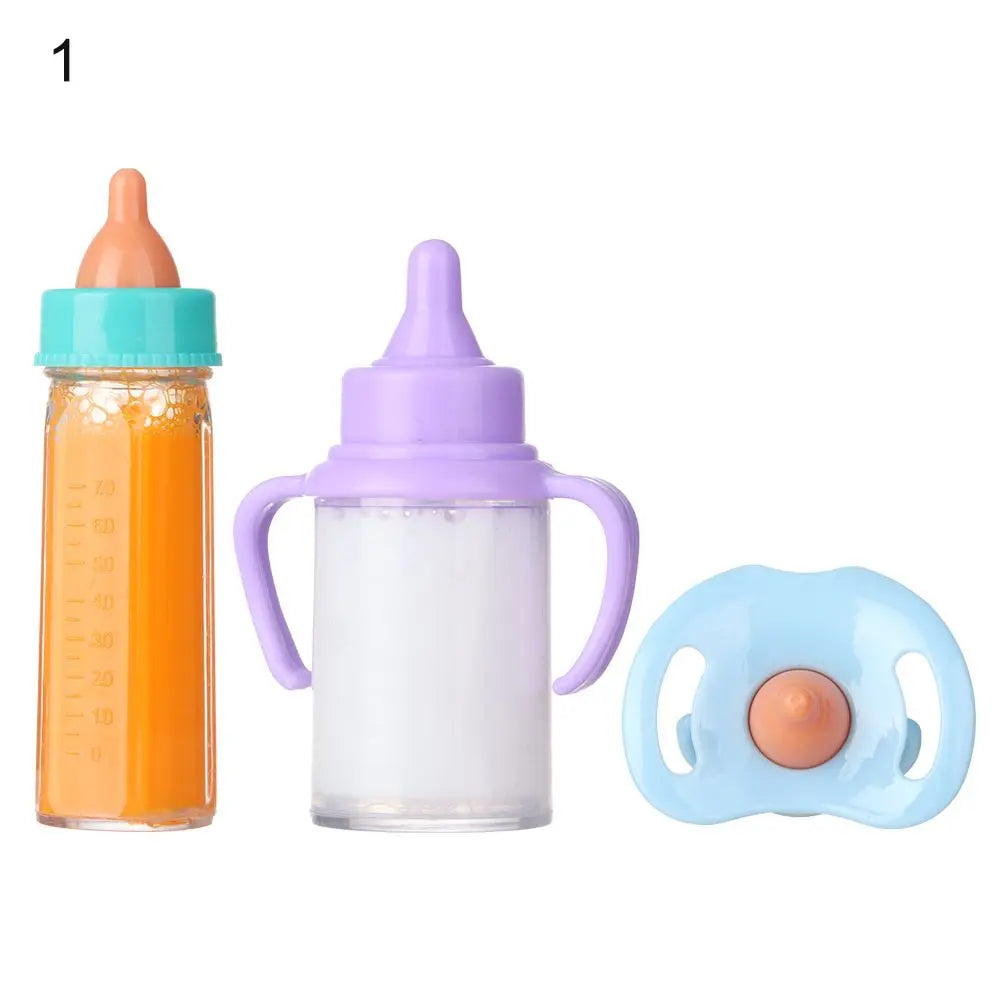 Magic Juice & Milk Bottle Set with Pacifier & Bib – For 18-Inch Reborn Baby Dollsbs Magic Milk Bottles