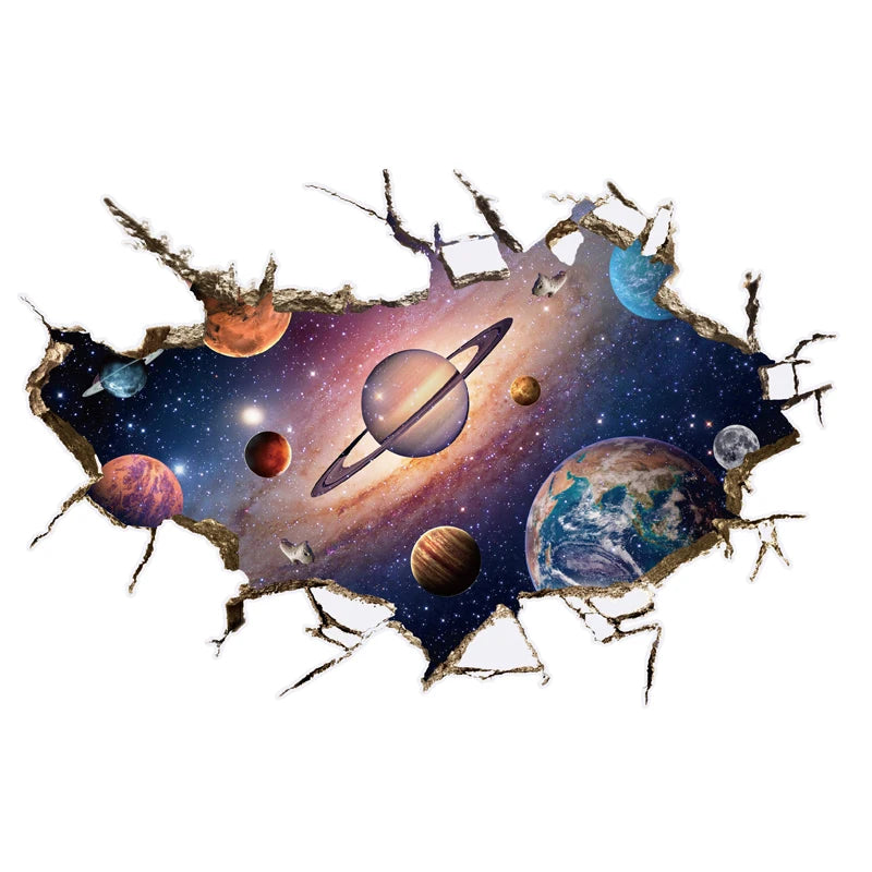 Space 3D three-dimensional wall pasted living room ceiling wall bedroom Creative room decoration wall painting background