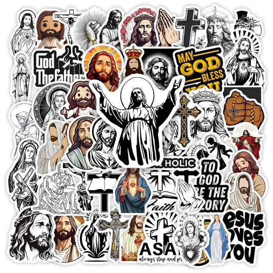"Holy Stickers – Jesus & Bible-Themed Waterproof Decals for DIY & Gifting"