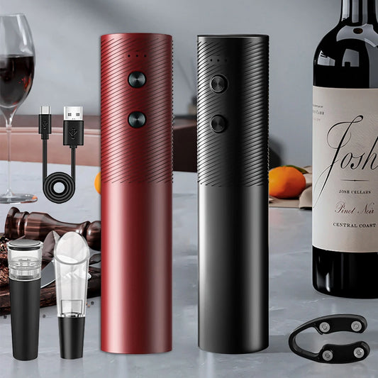 Rechargeable Electric Wine Bottle Opener Set Automatic Red Wine Corkscrew USB Charging Wine Opener Wine Tools Kitchen Products 