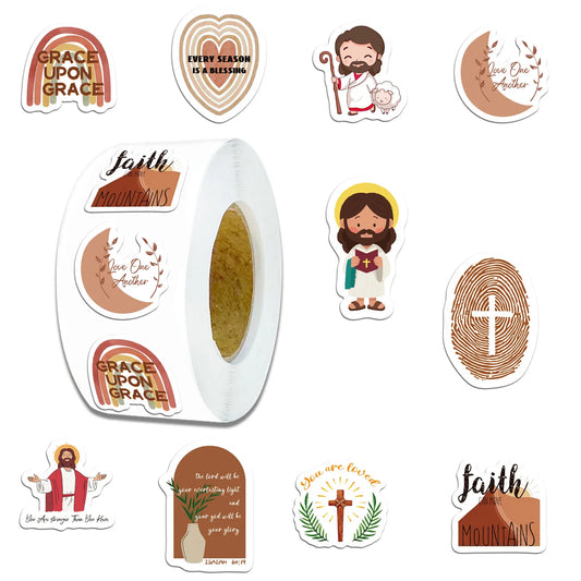 Jesus Sticker Vault – 500PCS Waterproof Faith-Based Decals for Every Surface”