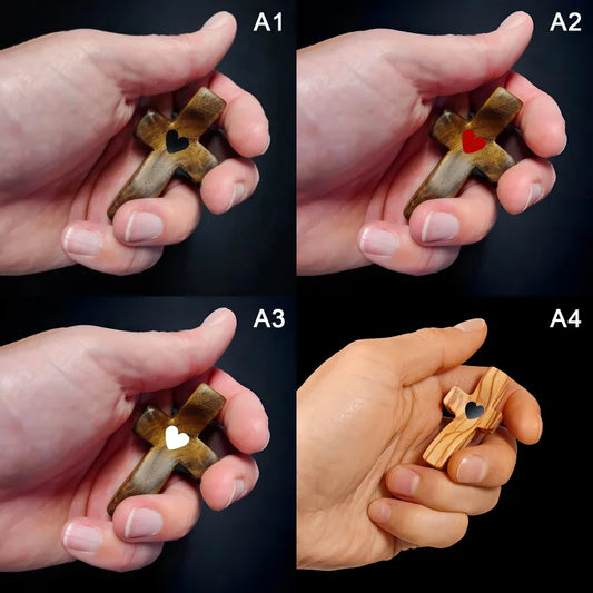 Mini Prayer Cross – Wooden Crucifix for Stress Relief & Encouragement