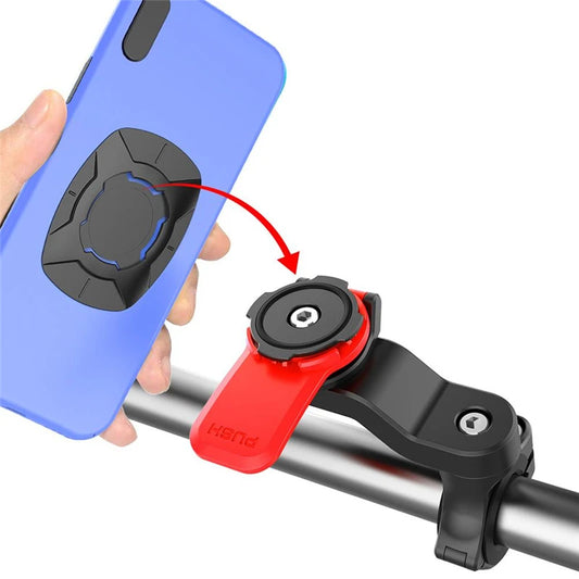 Adjustable Motorcycle & Bicycle Phone Holder – 360° Rotatable Handlebar Mount