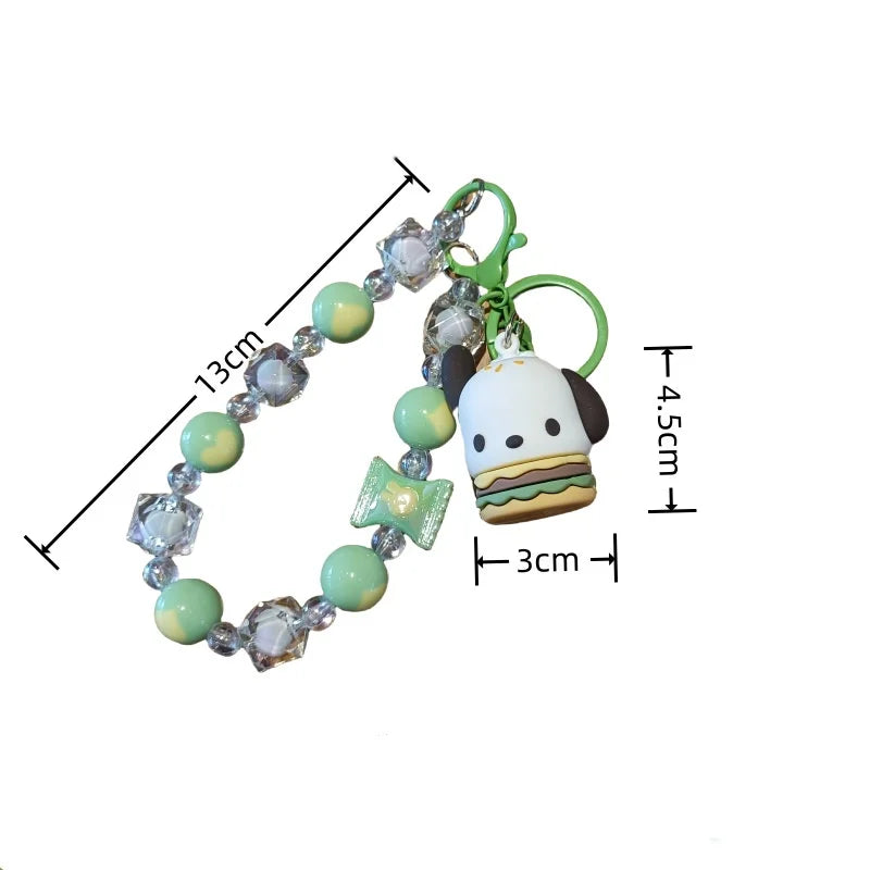 Kawaii Sanrio Mobile Chain Keychain – Kuromi, Cinnamoroll, Pochacco Backpack Pendant Beaded Decoration Gift
