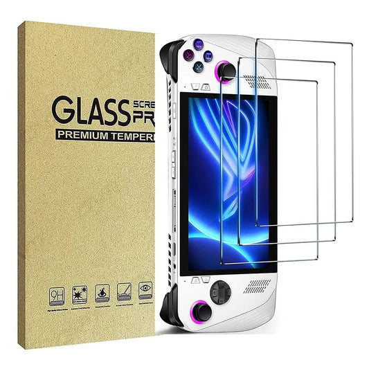 3pcs Game Accessories Screen Protector Handheld Console 7-inch Protective Film HD Curved Edge Tempered Glass for Asus ROG Ally