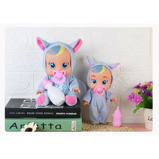 8-Inch Crying Unicorn Baby Doll – Realistic 3D Reborn Vinyl Toy for Girls