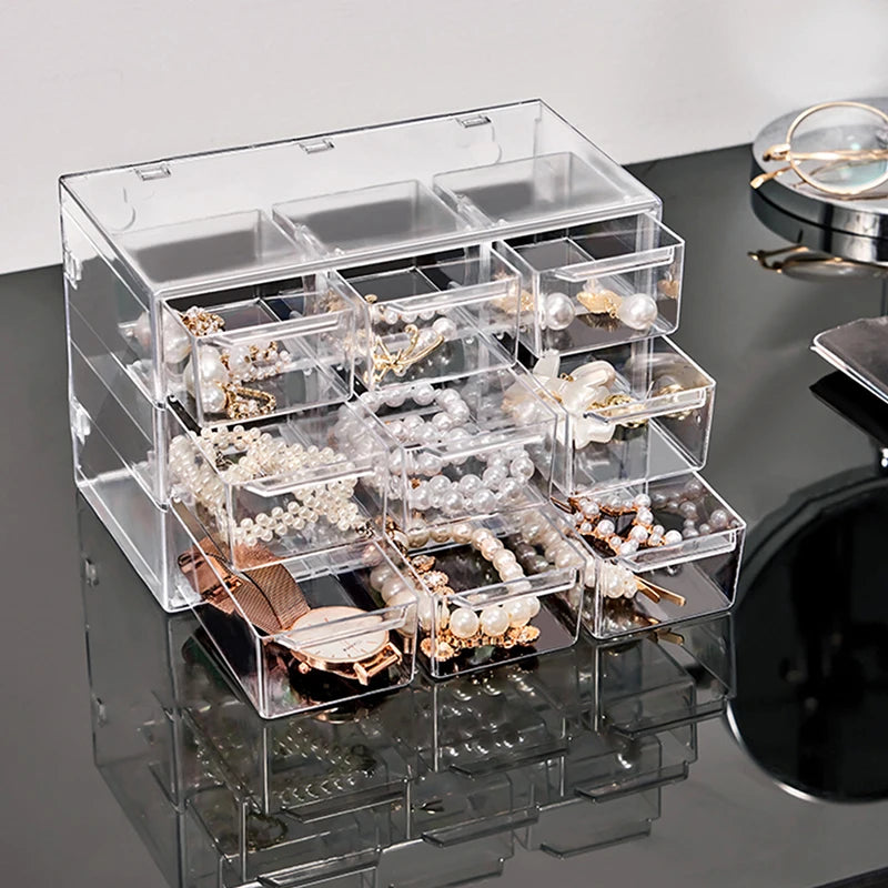 Organizer Jewelry Organizer Desktop Storage Box Drawer Type Transparent Shelf Stationary Hair Decoration Box Can Be Stacked
Orga