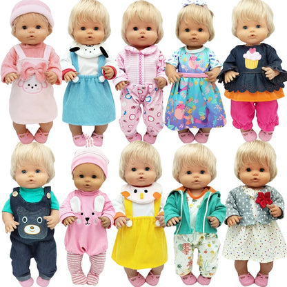 40cm / 16 Inch Reborn Baby Doll Clothes – Cute Rompers Outfit for Nenuco Dolls
