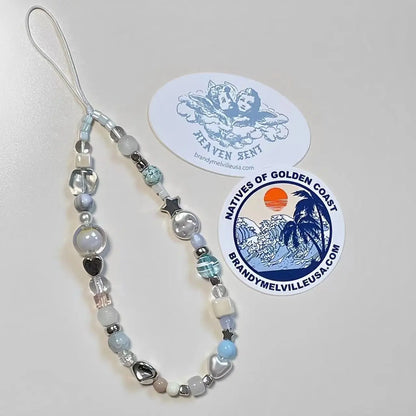 Summer Star Beaded Phone Charm Wrist Strap – Cute Custom Pendant Keychain Lanyard for iPhone Accessories