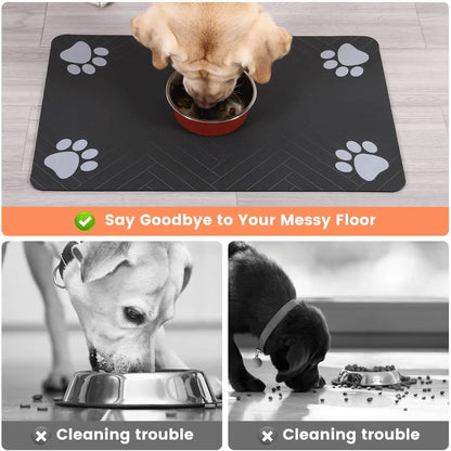 🐶🐱 AquaGuard™ Pet Feeding Mat – Absorbent, Waterproof & Quick-Dry Placemat for Dogs and Cats