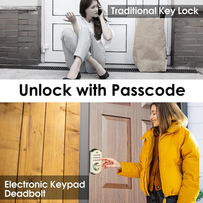 Smart Keyless Entry Door Lock – Waterproof Electronic Keypad Lock with Auto-Lock & Secure Smart Latch (Model 19L)
