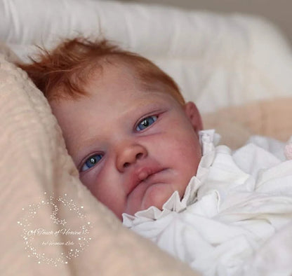 18-20 Inch Realistic August Reborn Baby Doll with Open Eyes, Rooted Hair, Soft Cloth Body, and 3D Painted Skin – Lifelike Newborn Baby Doll