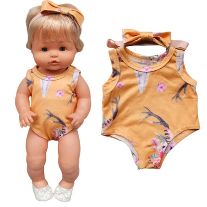 40cm / 16 Inch Reborn Baby Doll Clothes – Cute Rompers Outfit for Nenuco Dolls