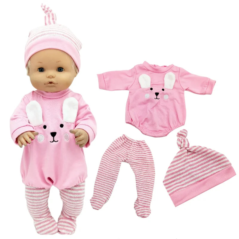 40cm / 16 Inch Reborn Baby Doll Clothes – Cute Rompers Outfit for Nenuco Dolls