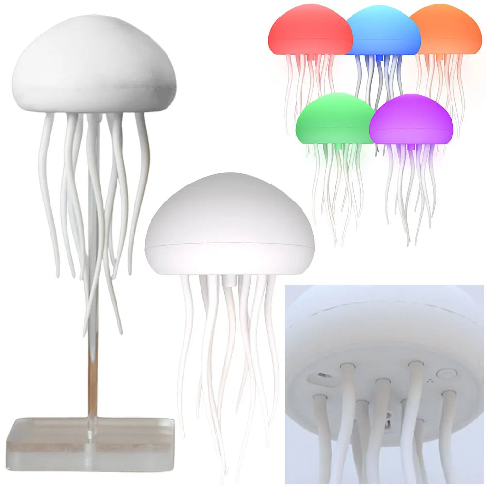 RGB Jellyfish Night Light – Cute Cartoon Bedside Lamp with Voice Control & Type-C Charging