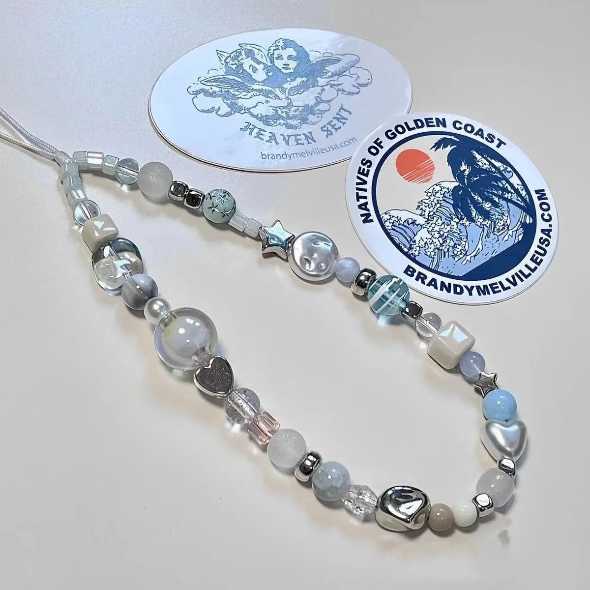 Summer Star Beaded Phone Charm Wrist Strap – Cute Custom Pendant Keychain Lanyard for iPhone Accessories