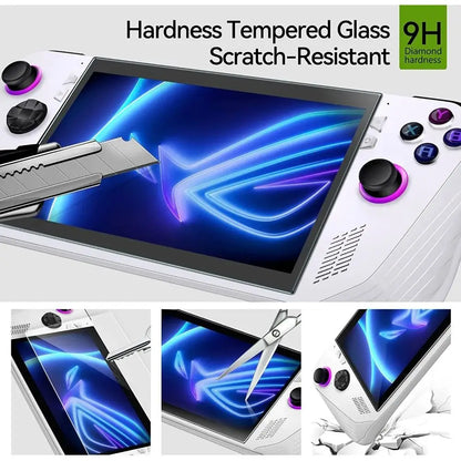 3pcs Game Accessories Screen Protector Handheld Console 7-inch Protective Film HD Curved Edge Tempered Glass for Asus ROG Ally
