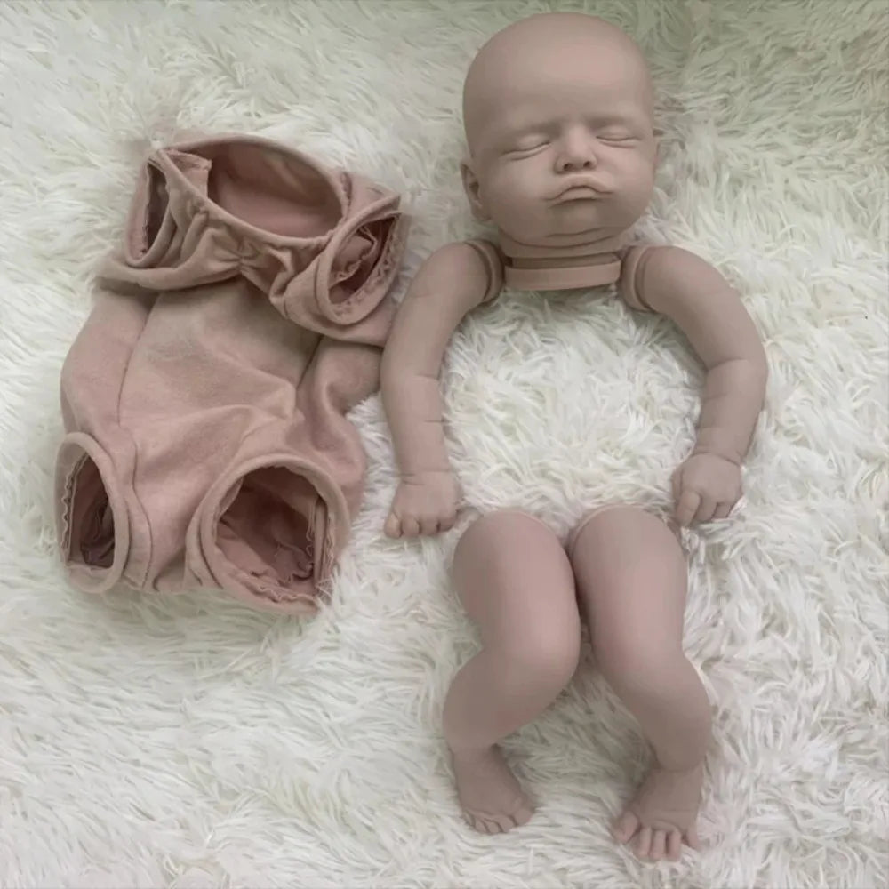 20'' Rosalie Reborn Doll Kit – Sleeping Newborn Baby | Unpainted DIY Vinyl Parts with Cloth Body & COA | Reborn Bebe Doll Kit