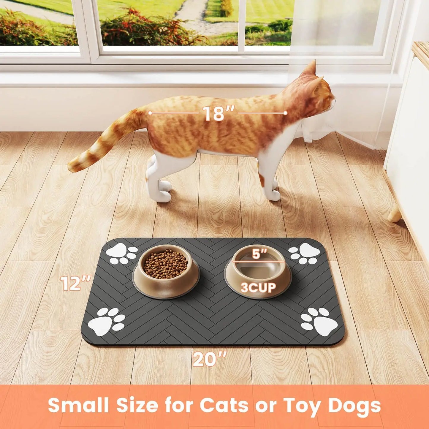 🐶🐱 AquaGuard™ Pet Feeding Mat – Absorbent, Waterproof & Quick-Dry Placemat for Dogs and Cats