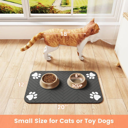🐶🐱 AquaGuard™ Pet Feeding Mat – Absorbent, Waterproof & Quick-Dry Placemat for Dogs and Cats