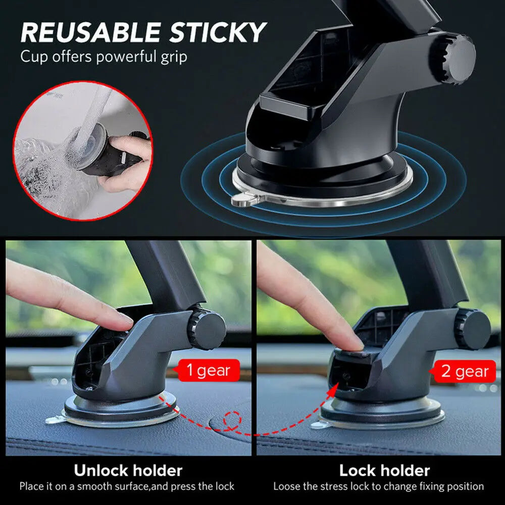 Universal Car Phone Holder with Suction Mount – GPS and Mobile Support for Xiaomi, Huawei, iPhone 7 to 12 Pro Max