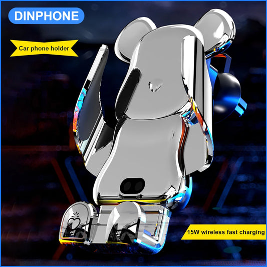 5W Wireless Car Phone Holder – Fast Charging Mount for Dashboard or Air Vent