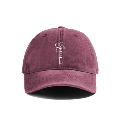 "Faith Over Fear – Jesus Cross Distressed Dad Hat"