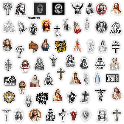 "Holy Stickers – Jesus & Bible-Themed Waterproof Decals for DIY & Gifting"