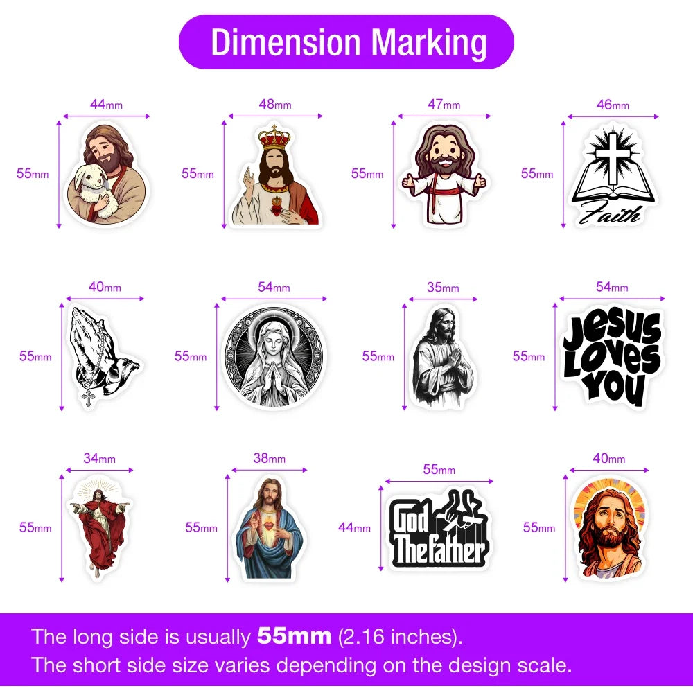 "Holy Stickers – Jesus & Bible-Themed Waterproof Decals for DIY & Gifting"