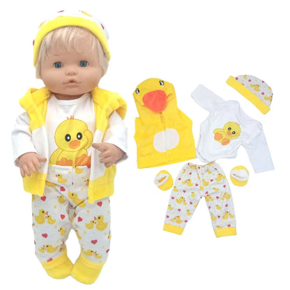 40cm / 16 Inch Reborn Baby Doll Clothes – Cute Rompers Outfit for Nenuco Dolls