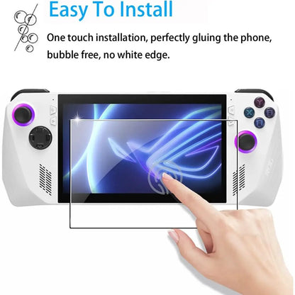 3pcs Game Accessories Screen Protector Handheld Console 7-inch Protective Film HD Curved Edge Tempered Glass for Asus ROG Ally