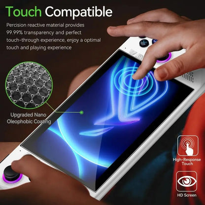 3pcs Game Accessories Screen Protector Handheld Console 7-inch Protective Film HD Curved Edge Tempered Glass for Asus ROG Ally