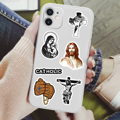 "Holy Stickers – Jesus & Bible-Themed Waterproof Decals for DIY & Gifting"