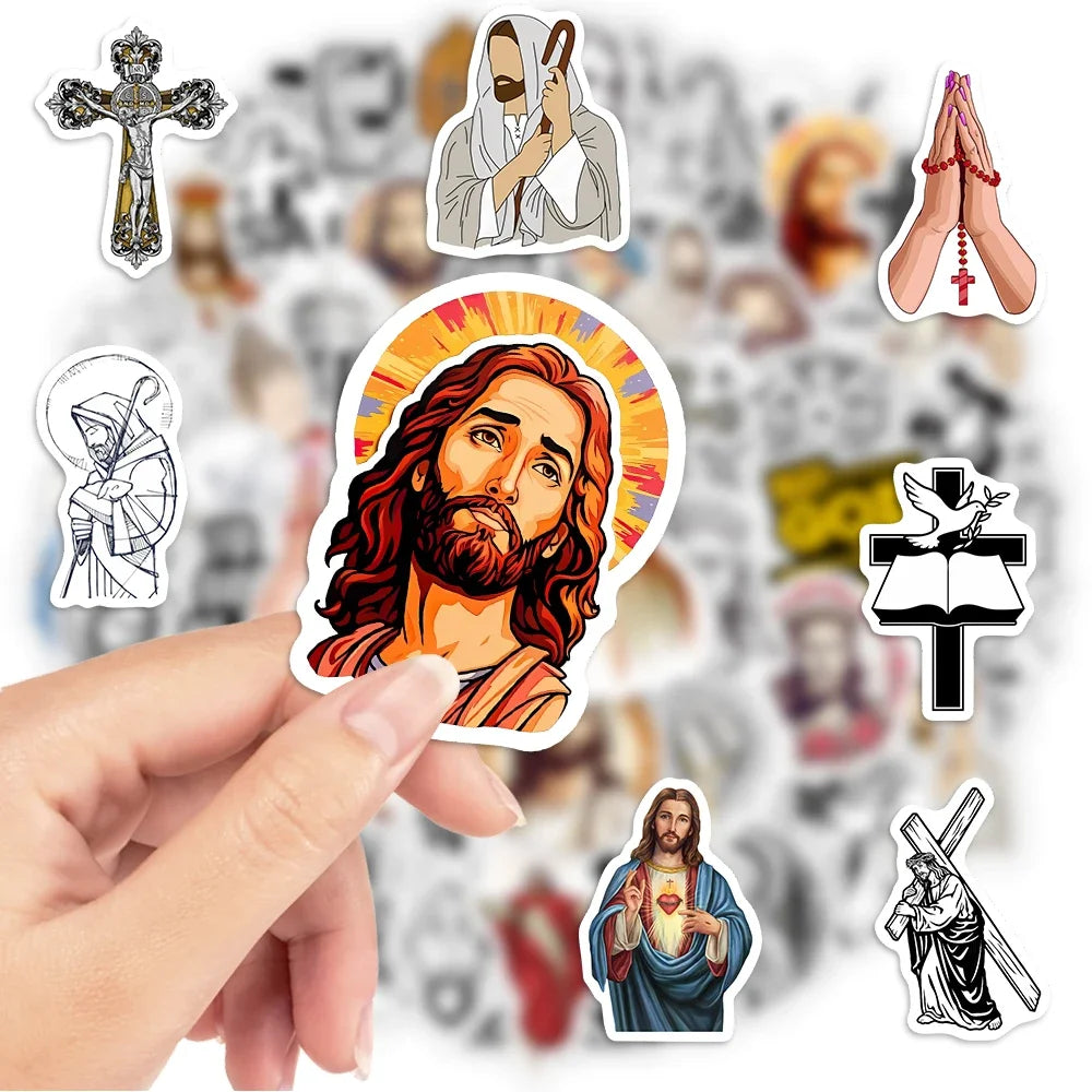 "Holy Stickers – Jesus & Bible-Themed Waterproof Decals for DIY & Gifting"